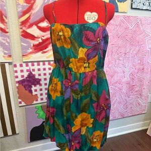 Delias Floral Dress in Teal and Yellow